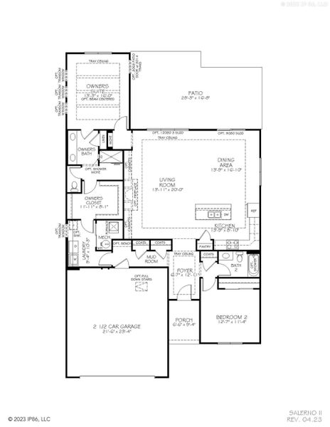 2D floor plan layout for the Salerno by Epcon Communities in The Grove at Haven Hill, Lenoir City, TN (Image 3). 2D floor plan layout for the Salerno by Epcon Communities in The Grove at Haven Hill, Lenoir City, TN (Image 3).