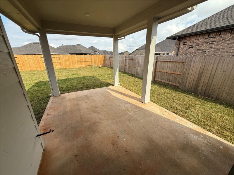 Extended Covered back patio with gas drop Extended Covered back patio with gas drop