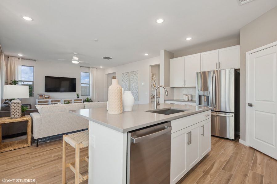 Spacious great room and kitchen