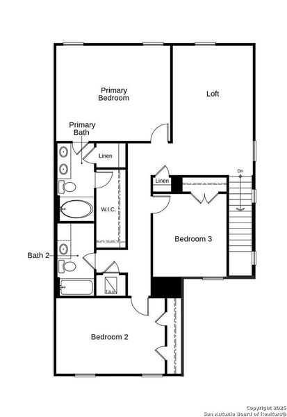 2D floor plan layout of this home in Spanish Trails, San Antonio, TX (Image 3).