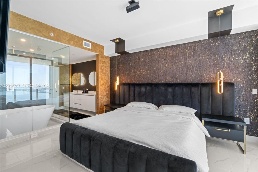 Furnished interior view inside a new home in , Miami (Image 10).