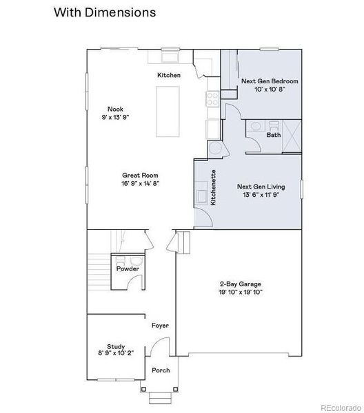 2D floor plan layout of this home in , Colorado Springs, CO (Image 2).