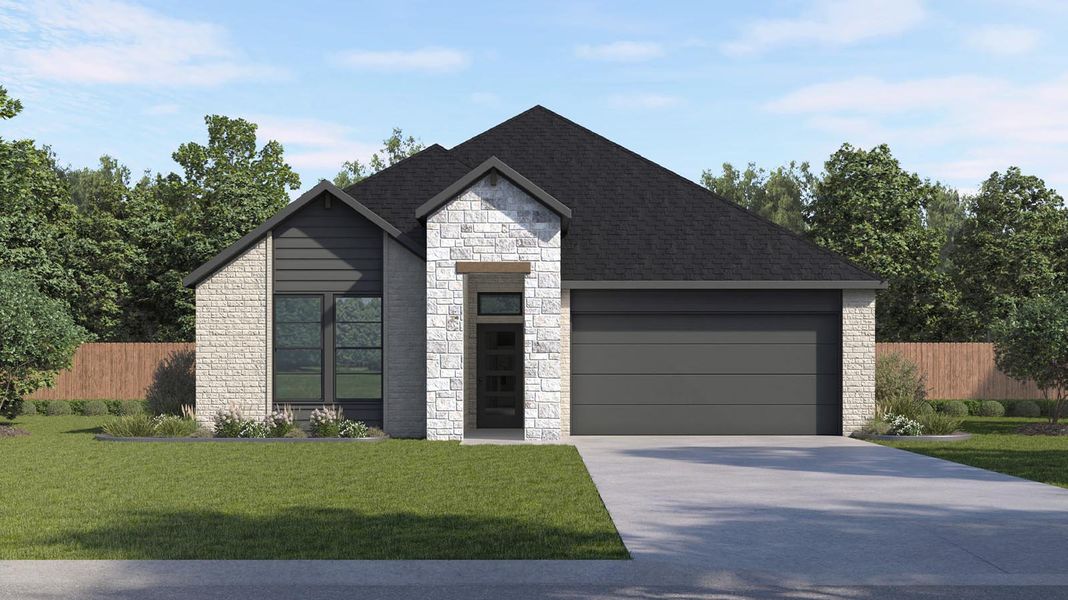 Representative exterior photo of a completed home built from the Burnet by D.R. Horton in Westland Ranch 50' Homesites, League City, TX (Image 19).