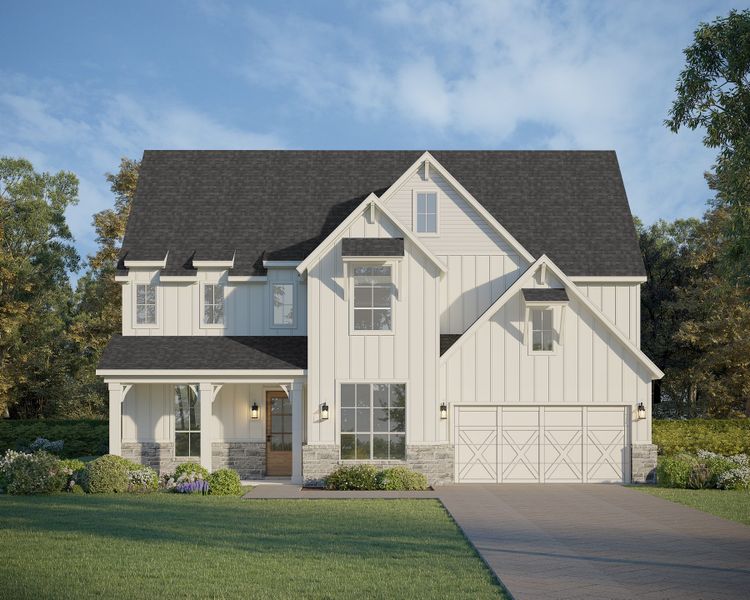 Plan 1639 Elevation E w/ Stone Plan 1639 Elevation E w/ Stone