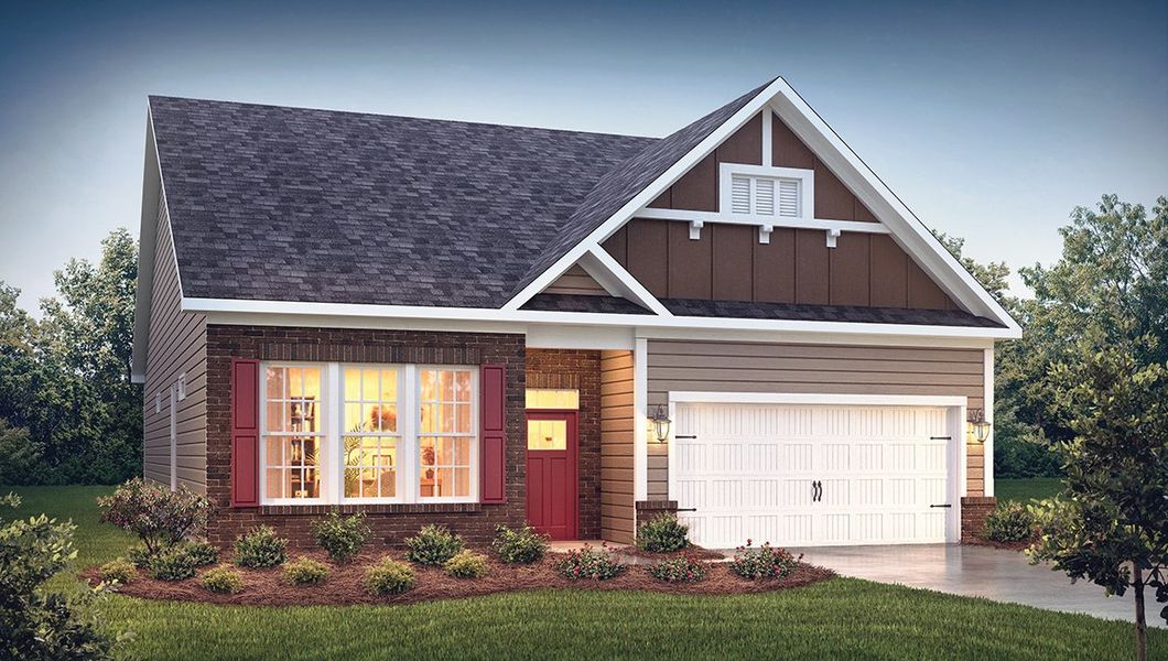 Representative exterior photo of a completed home built from the Azalea by D.R. Horton in Harrison Valley, Simpsonville, SC (Image 27).
