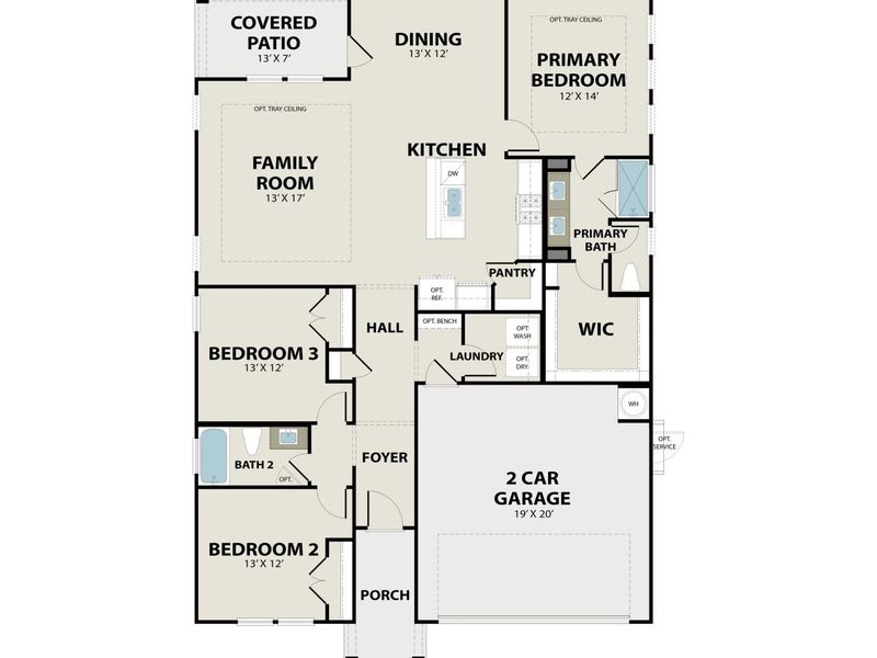 2D floor plan layout of this home in Meadow Ridge Estates, Josephine, TX (Image 2). 2D floor plan layout of this home in Meadow Ridge Estates, Josephine, TX (Image 2).