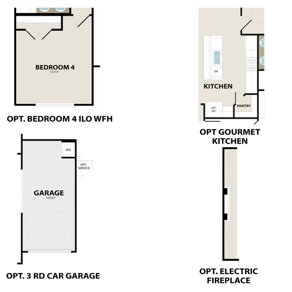 2D floor plan layout for the The Holly A by Davidson Homes LLC in Mercer Meadows, Royse City, TX (Image 4). 2D floor plan layout for the The Holly A by Davidson Homes LLC in Mercer Meadows, Royse City, TX (Image 4).