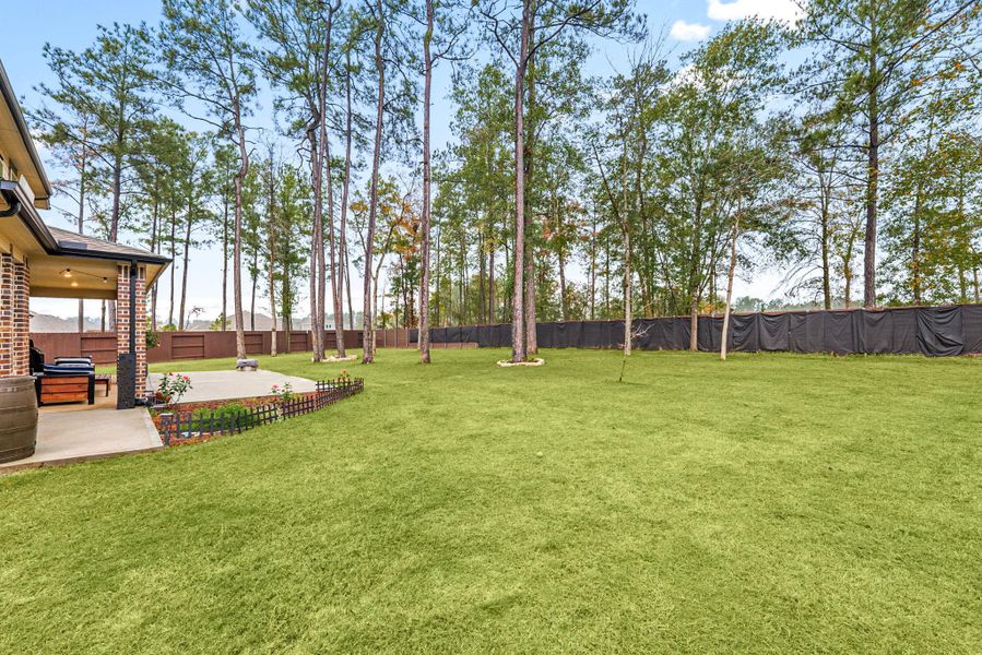 Exterior details and patio area of a home in ARTAVIA: Fairway Collection, Conroe (Image 25).