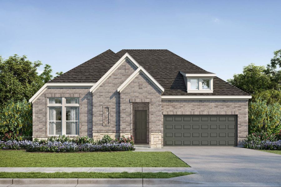 Representative exterior photo of a completed home built from the The Begonia by David Weekley Homes in Meridiana 55' Homesites, Manvel, TX (Image 2).