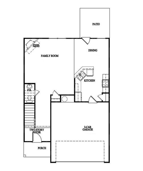 2D floor plan layout for the The Morris by RTS Homes in Grand Reserve, Hinesville, GA (Image 3).