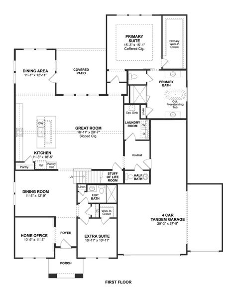 2D floor plan layout for the Mykonos by K. Hovnanian® Homes in Lakeview, Waller, TX (Image 2). 2D floor plan layout for the Mykonos by K. Hovnanian® Homes in Lakeview, Waller, TX (Image 2).