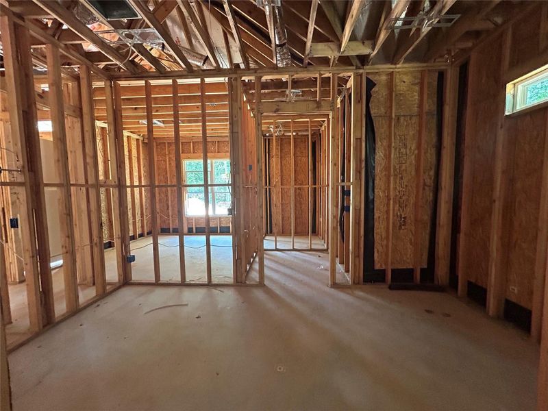 Large Walk-In Closet with an extra safe storage room.