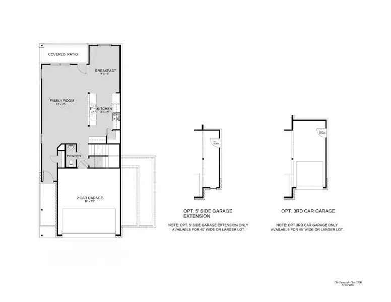 2D floor plan layout for the The Emerald by Legend Homes in River's Edge, Conroe, TX (Image 3).