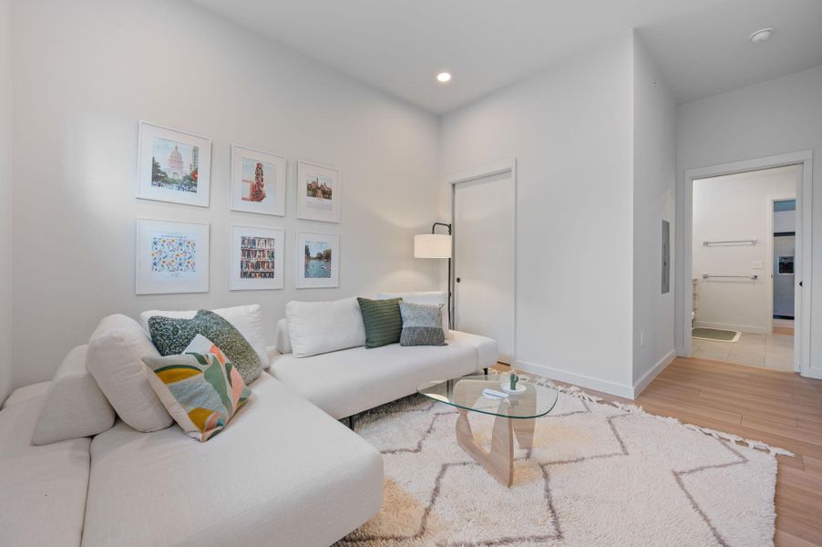 Furnished interior view inside a new home in , Austin (Image 17). Furnished interior view inside a new home in , Austin (Image 17).