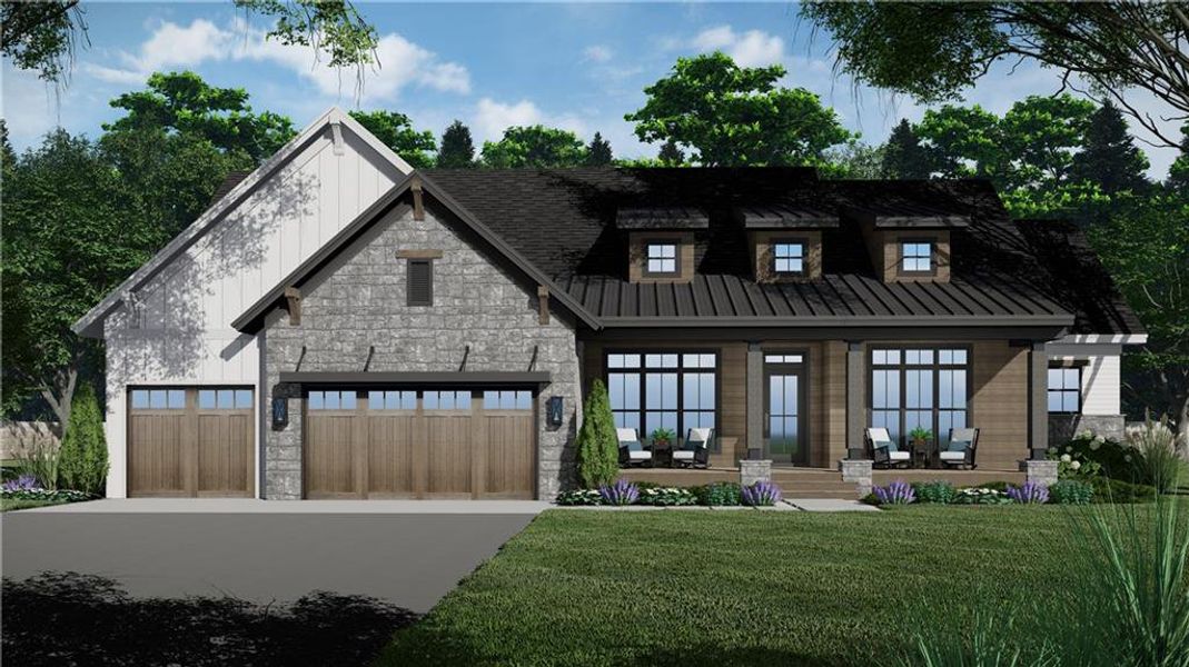 Front exterior of a new home in , Ellijay, GA, highlighting curb appeal (Image 24).
