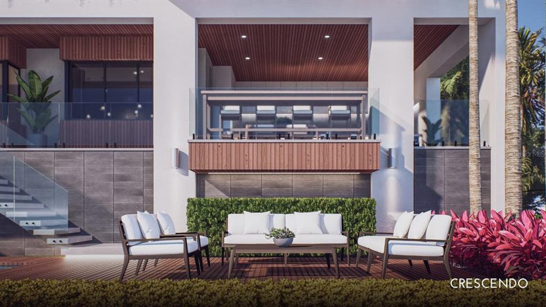 Exterior details and patio area of a home in , Belleair Shore (Image 4). Exterior details and patio area of a home in , Belleair Shore (Image 4).