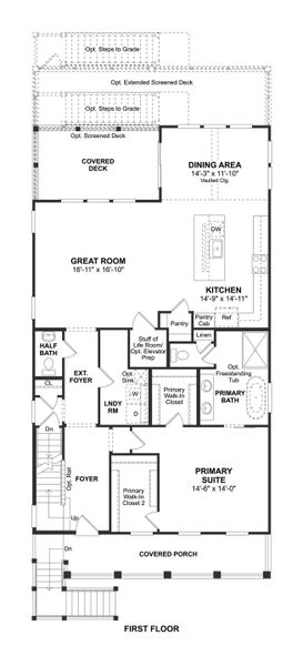 2D floor plan layout for the Bay Point by K. Hovnanian® Homes in Sea Island Collective, Beaufort, SC (Image 3).