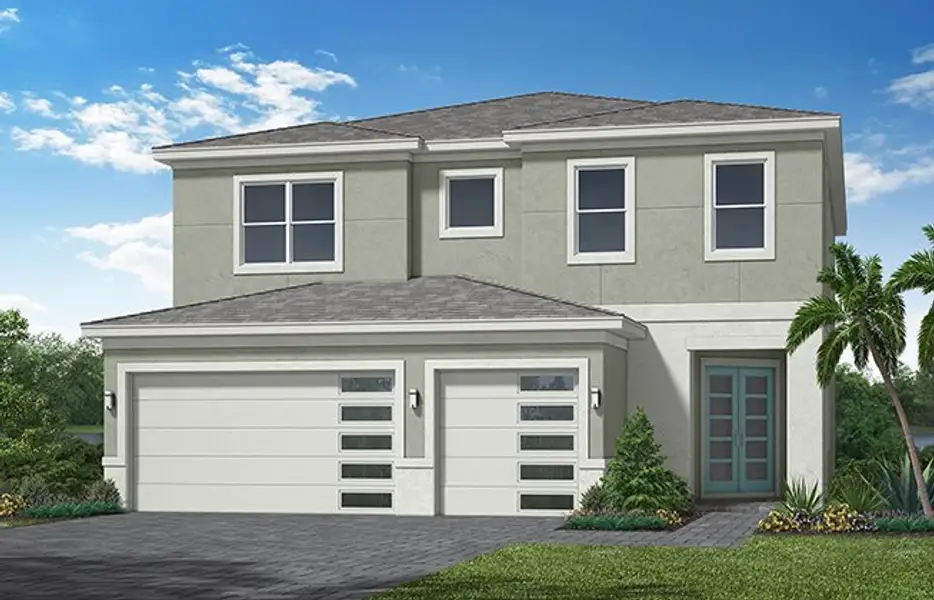 Representative exterior photo of a completed home built from the Laurel by Minto Communities in Westlake, Loxahatchee, FL (Image 5).