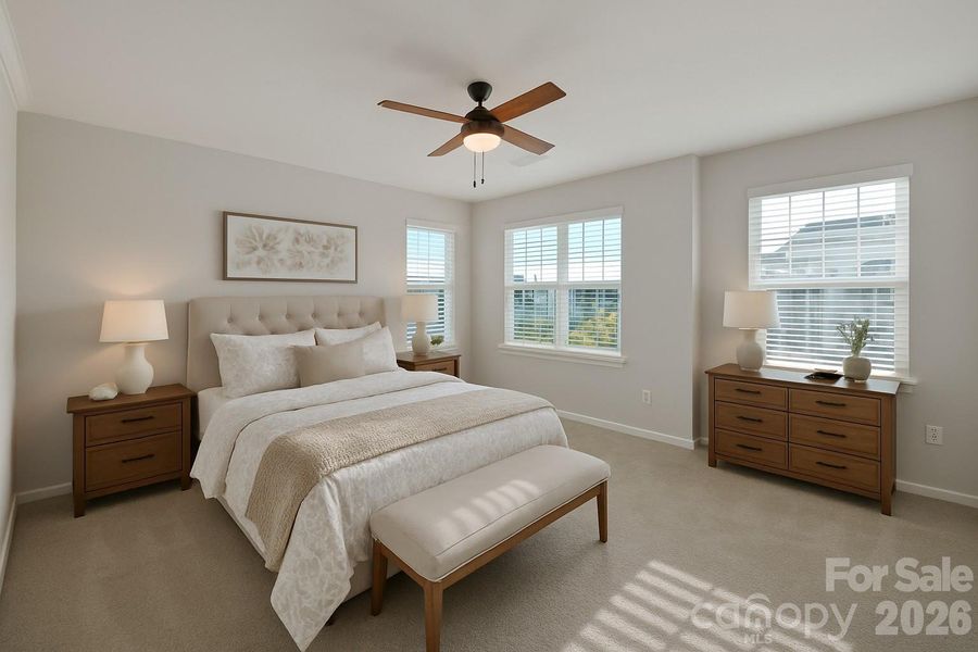 Master bed virtually staged Master bed virtually staged