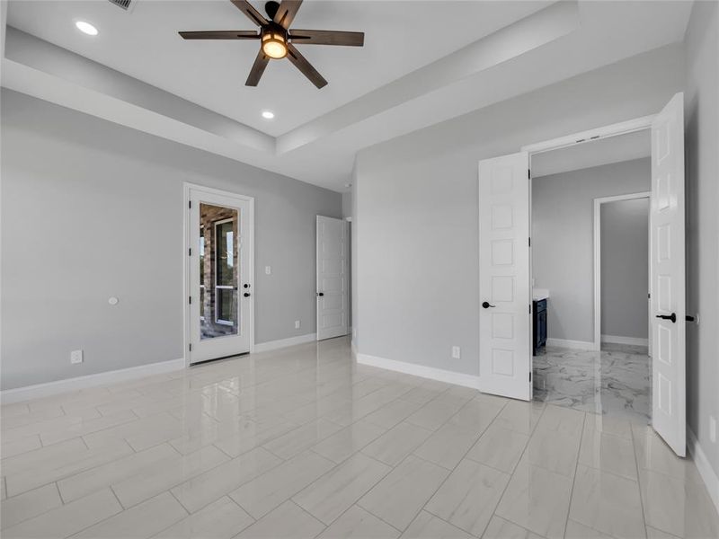 Primary also has a direct entrance to the back patio. Primary also has a direct entrance to the back patio.