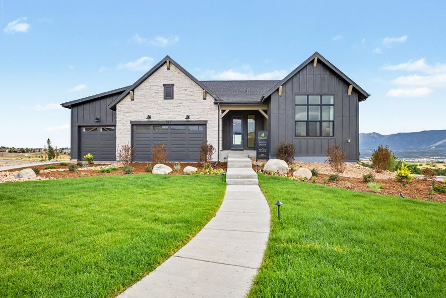 Representative exterior photo of a completed home built from the Glen Eyrie by Scott Felder Homes in Jackson Creek, Monument, CO (Image 25). Representative exterior photo of a completed home built from the Glen Eyrie by Scott Felder Homes in Jackson Creek, Monument, CO (Image 25).