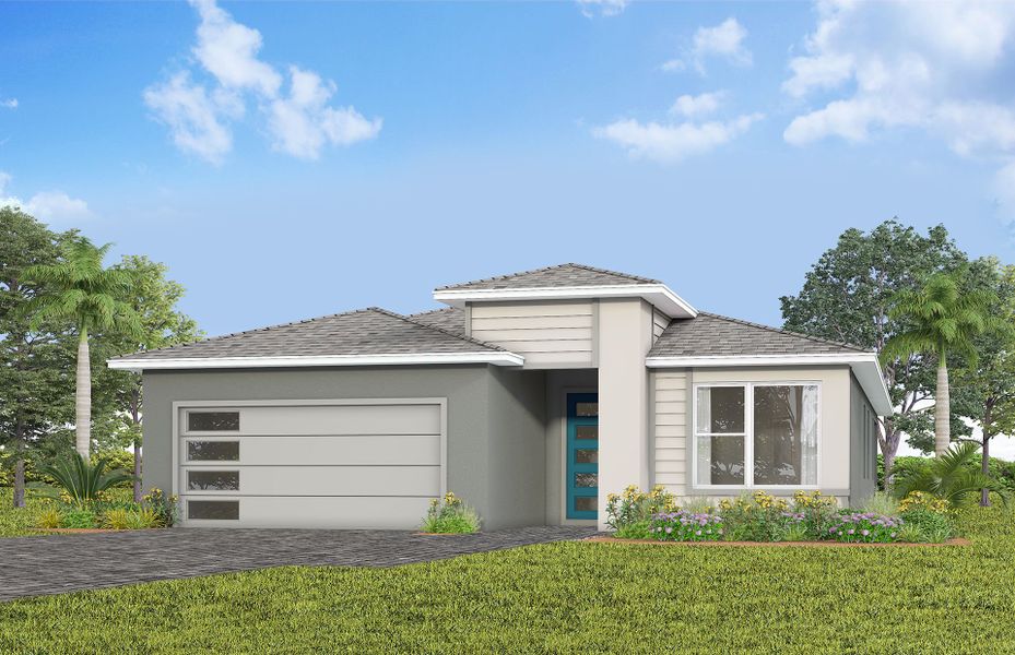 Representative exterior photo of a completed home built from the Mystique by Del Webb in Del Webb Lakehaven, Clermont, FL (Image 19).