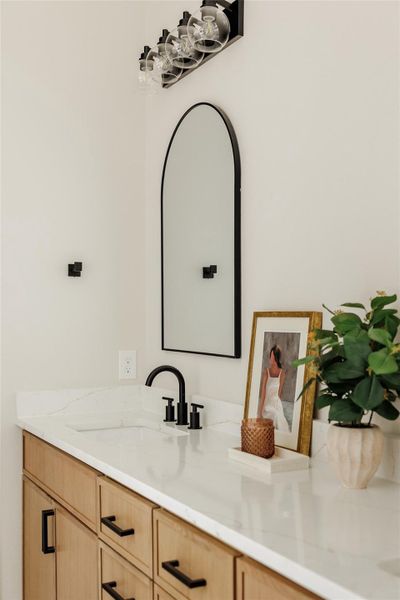 Primary Bathroom with custom cabinets, counters and fixtures Primary Bathroom with custom cabinets, counters and fixtures