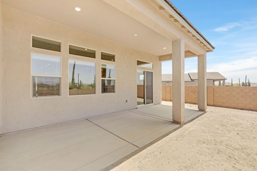 Exterior details and patio area of a home in Saguaro Reserve II, Marana (Image 2). Exterior details and patio area of a home in Saguaro Reserve II, Marana (Image 2).