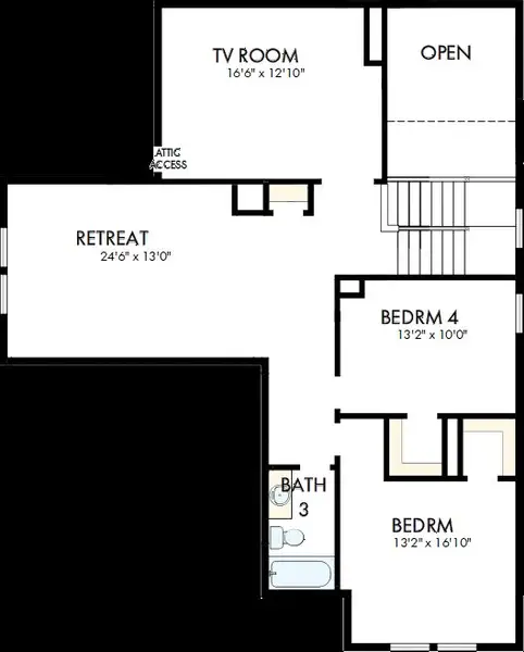 2D floor plan layout of this home in Meyer Ranch – Select Reserve Series, New Braunfels, TX (Image 3).