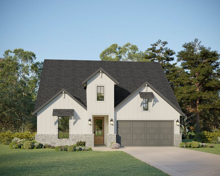 Plan 1560 Elevation B w/ Stone Plan 1560 Elevation B w/ Stone