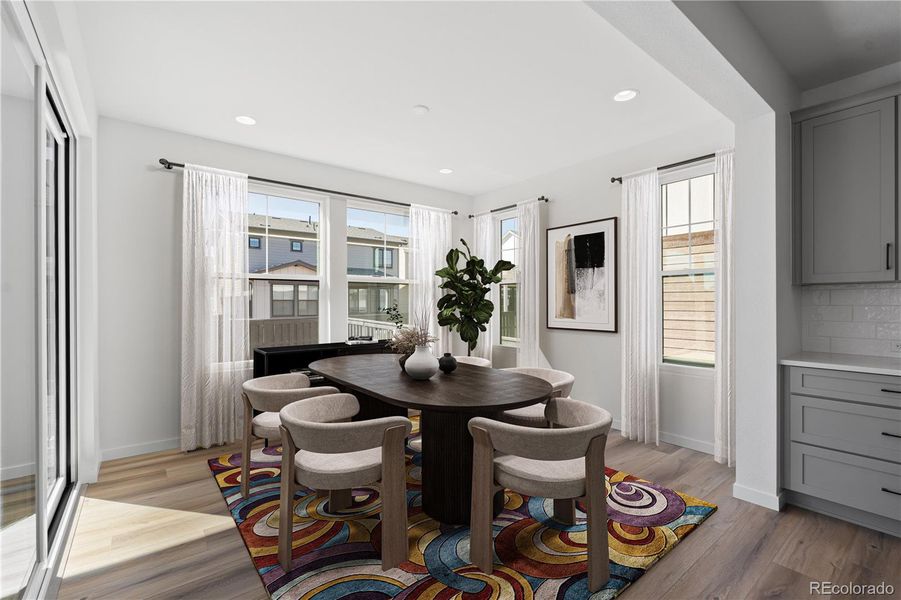 Furnished interior view inside a new home in Harmony at Solstice, Littleton (Image 27). Furnished interior view inside a new home in Harmony at Solstice, Littleton (Image 27).