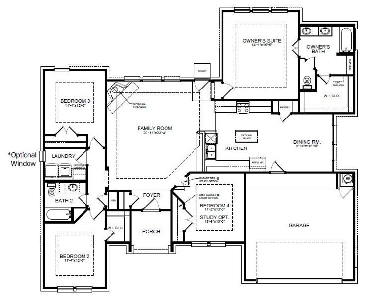 Carter floor plan layout, 4 bed, 2 bath, 1 story, 1,910 sq ft Carter floor plan layout, 4 bed, 2 bath, 1 story, 1,910 sq ft