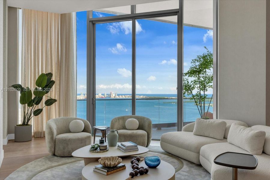 Furnished interior view inside a new home in , Miami (Image 6).