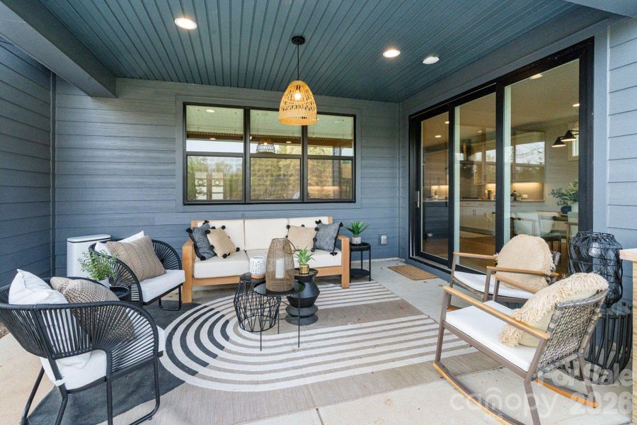 Exterior details and patio area of a home in Amara Chase, Huntersville (Image 29).