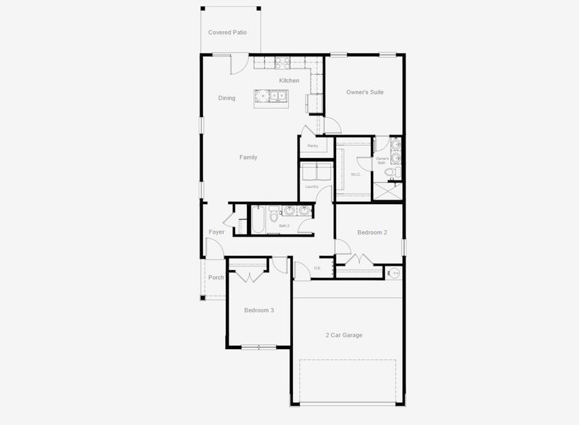 2D floor plan layout for the Desert Willow by View Homes in Paseos Del Este, Horizon City, TX (Image 5). 2D floor plan layout for the Desert Willow by View Homes in Paseos Del Este, Horizon City, TX (Image 5).