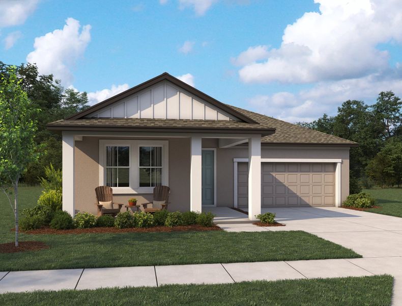 Representative exterior photo of a completed home built from the Douglas by Ashton Woods in Oakfield Trails Traditional, Parrish, FL (Image 6).