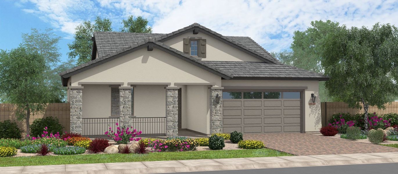 Representative exterior photo of a completed home built from the North Bend by Fulton Homes in North Shore, Litchfield Park, AZ (Image 5).