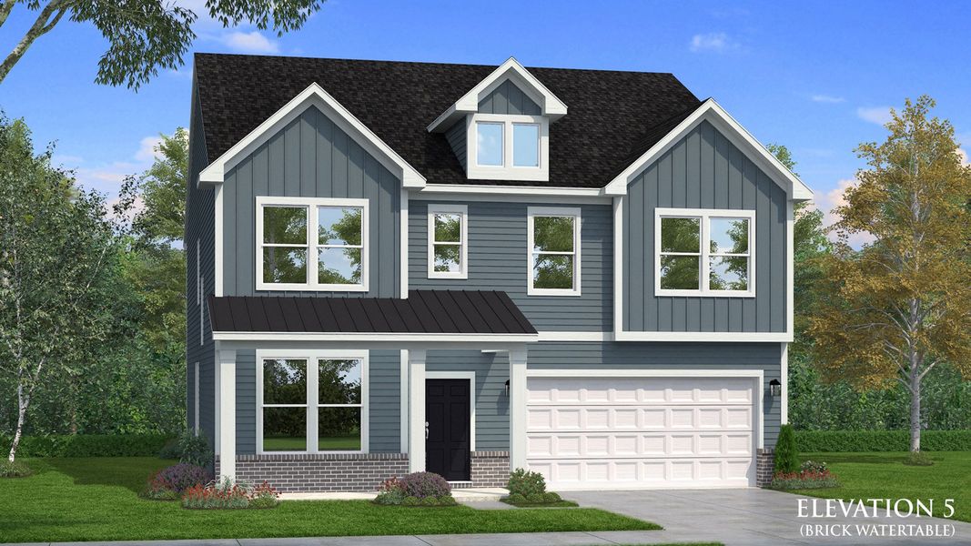 Representative exterior photo of a completed home built from the Brier Creek by DRB Homes in Reserve at Crowthorne, Zebulon, NC (Image 27). Representative exterior photo of a completed home built from the Brier Creek by DRB Homes in Reserve at Crowthorne, Zebulon, NC (Image 27).