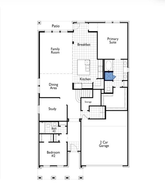 2D floor plan layout for the Waverley Plan by Highland Homes in Goodland: 53ft. lots, Midlothian, TX (Image 20). 2D floor plan layout for the Waverley Plan by Highland Homes in Goodland: 53ft. lots, Midlothian, TX (Image 20).