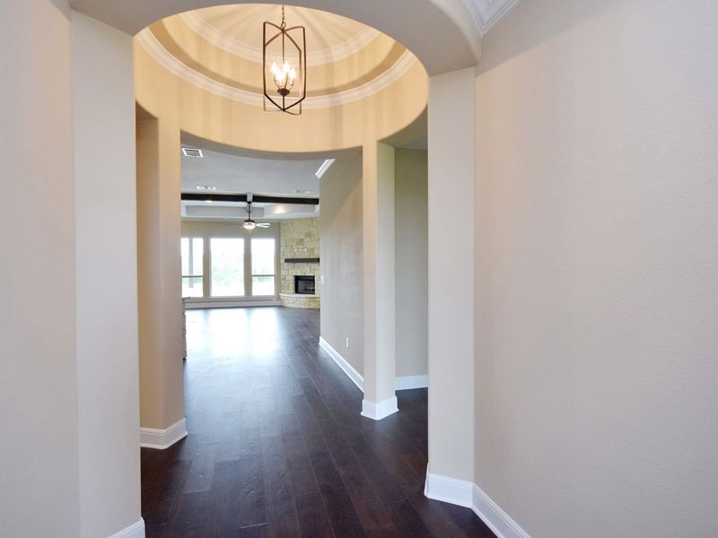 Representative unfurnished interior of a home built from the Madera II by Giddens Homes in Scofield Farms Estates, Georgetown (Image 353).