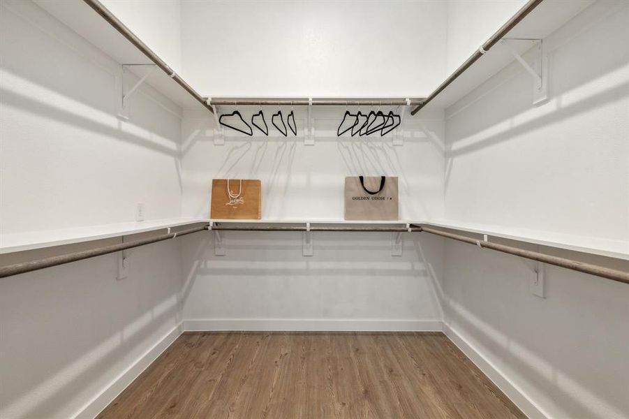 Spacious closet featuring hardwood / wood-style floors