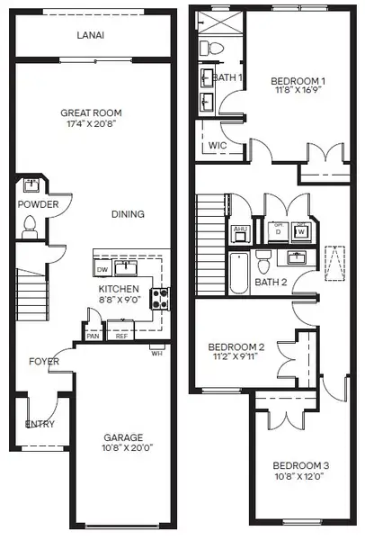 2D floor plan layout for the Waverly by D.R. Horton in Edgestone, West Palm Beach, FL (Image 3). 2D floor plan layout for the Waverly by D.R. Horton in Edgestone, West Palm Beach, FL (Image 3).