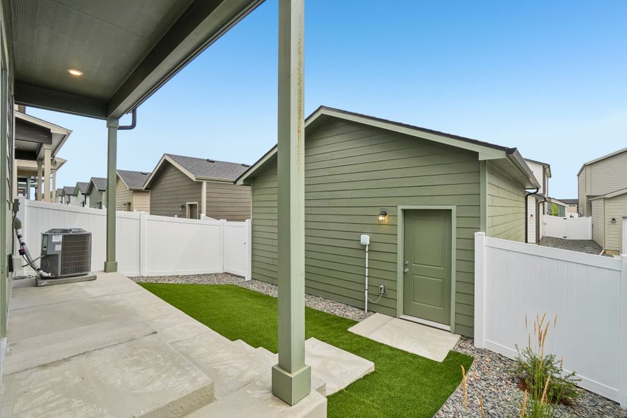 Exterior details and patio area of a home in Liberty Draw, Evans (Image 3).