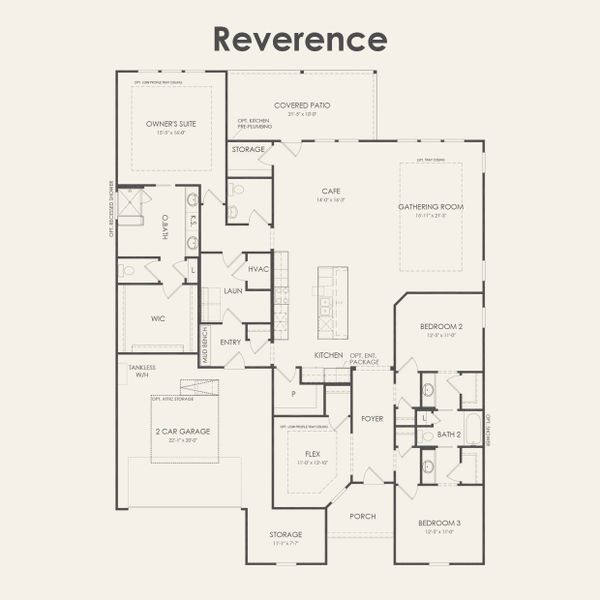 2D floor plan layout for the Reverence by Del Webb in Del Webb Sonoma Verde, Rockwall, TX (Image 3).