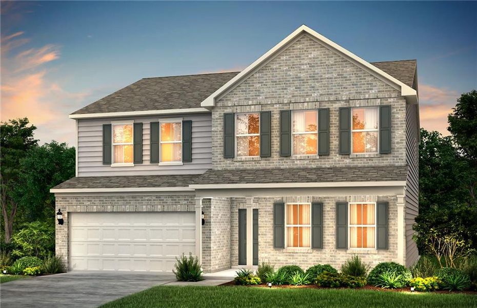 Front exterior of a new home in Anderson Point, McDonough, GA, highlighting curb appeal (Image 1). Front exterior of a new home in Anderson Point, McDonough, GA, highlighting curb appeal (Image 1).