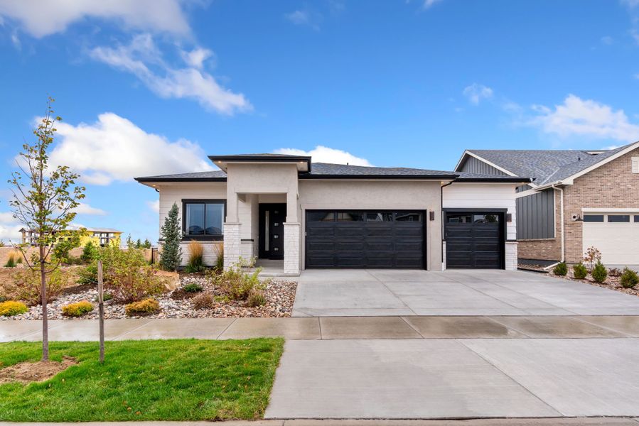 Representative exterior photo of a completed home built from the Sophia by Bridgewater Homes in Kitchel Lake, Timnath, CO (Image 2).
