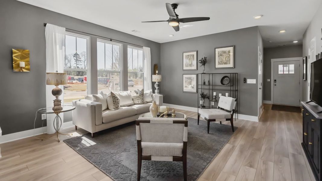 Luxe 2 story townhomes with garage,  elevated ceilings, walk-in closets, & 9-foot kitchen island near Downtown Greenville, SC