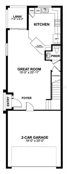 2D floor plan layout of this home in Tyson Ranch, Orlando, FL (Image 3).