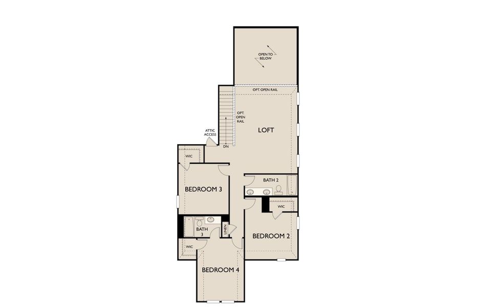 2D floor plan layout of this home in Creekview Fossil Ridge, Pilot Point, TX (Image 4).