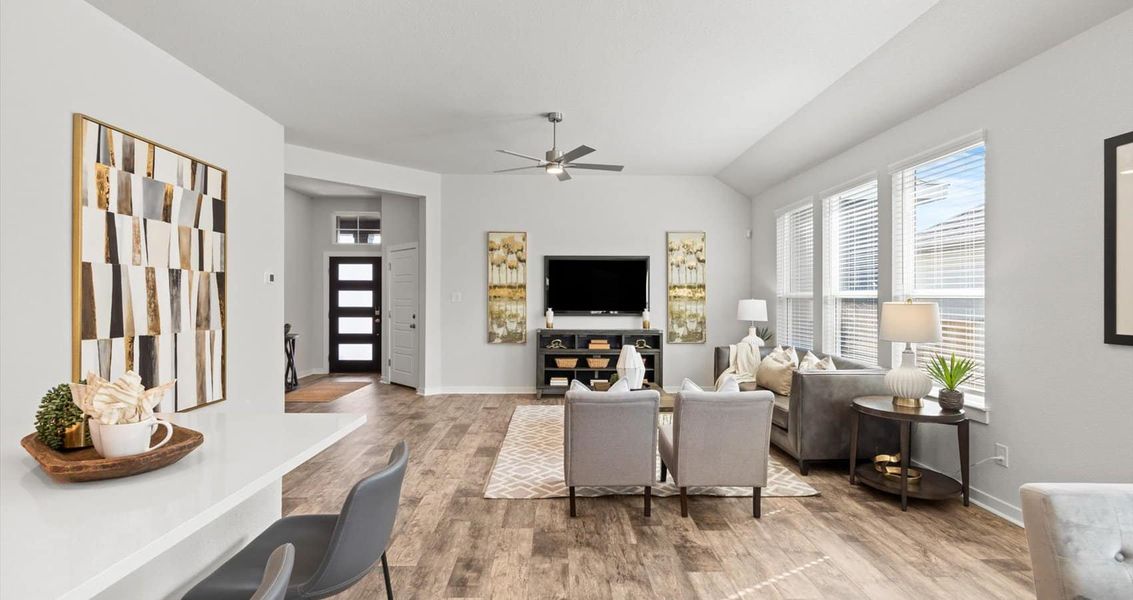 Representative furnished interior of a home built from the Avril by Chesmar Homes in Village at Three Oaks, Seguin (Image 4). Representative furnished interior of a home built from the Avril by Chesmar Homes in Village at Three Oaks, Seguin (Image 4).